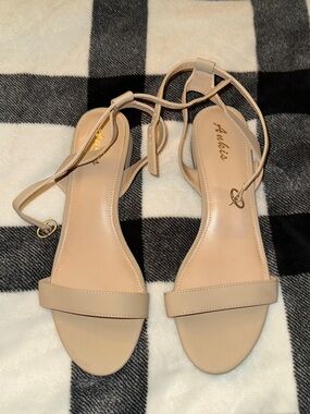 Ankle-Tie Nude Sandals for Women